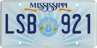 MS license plate LSB921