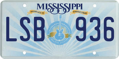 MS license plate LSB936