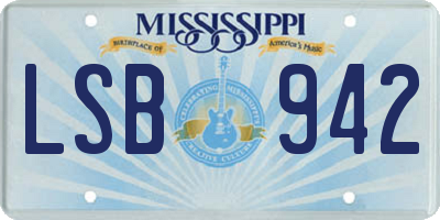 MS license plate LSB942