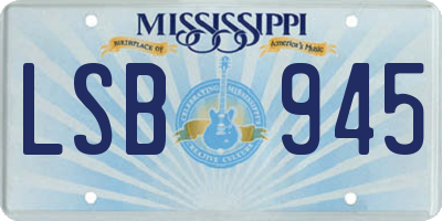 MS license plate LSB945