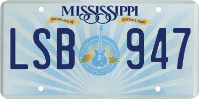MS license plate LSB947