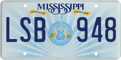 MS license plate LSB948