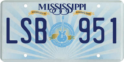 MS license plate LSB951