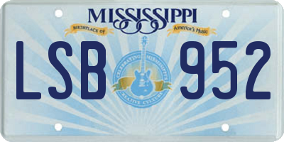 MS license plate LSB952