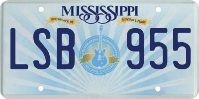 MS license plate LSB955