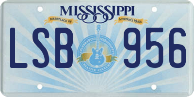 MS license plate LSB956