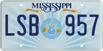 MS license plate LSB957