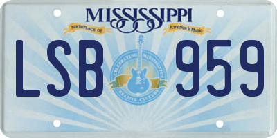 MS license plate LSB959