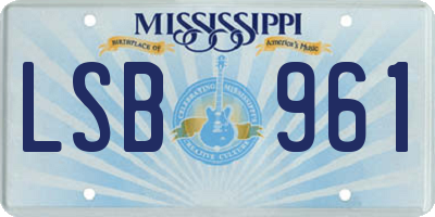 MS license plate LSB961