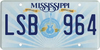 MS license plate LSB964