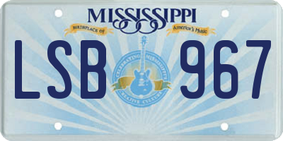 MS license plate LSB967