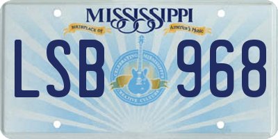 MS license plate LSB968