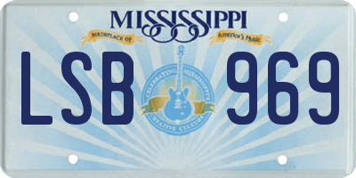 MS license plate LSB969