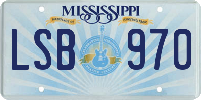 MS license plate LSB970