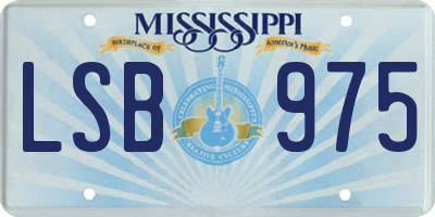 MS license plate LSB975