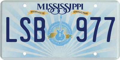 MS license plate LSB977