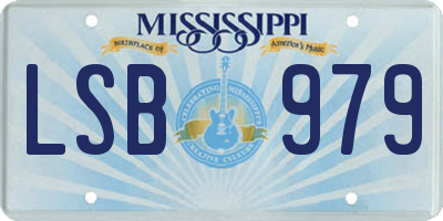 MS license plate LSB979