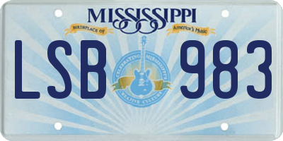 MS license plate LSB983