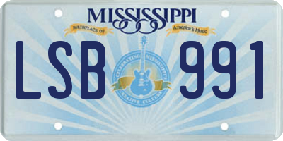 MS license plate LSB991