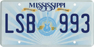 MS license plate LSB993