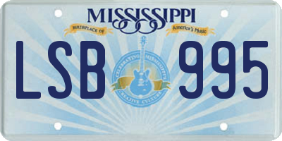 MS license plate LSB995