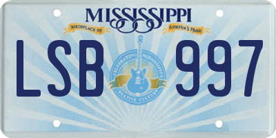 MS license plate LSB997