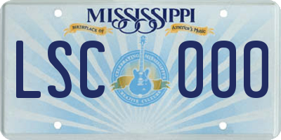 MS license plate LSC000