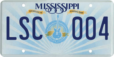 MS license plate LSC004