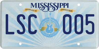 MS license plate LSC005