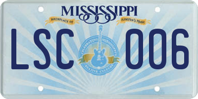 MS license plate LSC006