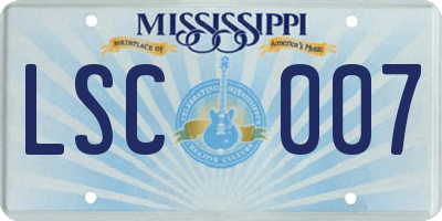 MS license plate LSC007