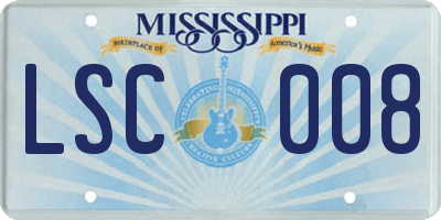 MS license plate LSC008