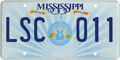 MS license plate LSC011