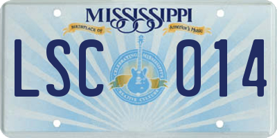 MS license plate LSC014
