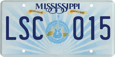 MS license plate LSC015
