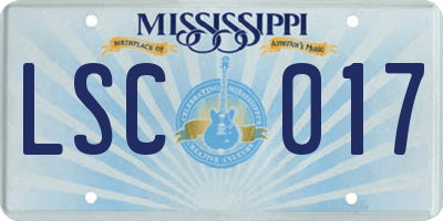 MS license plate LSC017