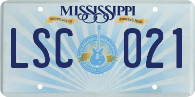 MS license plate LSC021