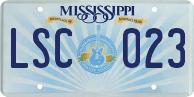 MS license plate LSC023