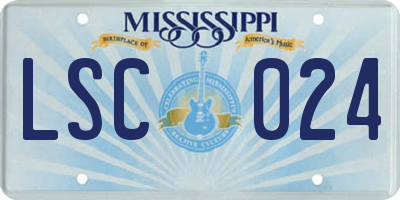 MS license plate LSC024