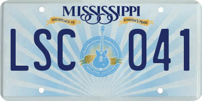 MS license plate LSC041