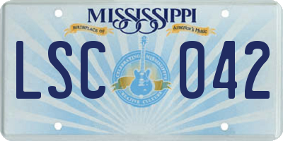 MS license plate LSC042