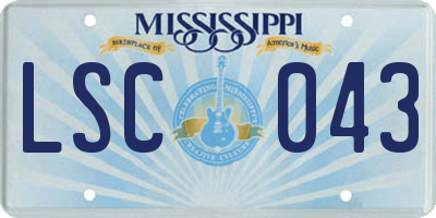 MS license plate LSC043