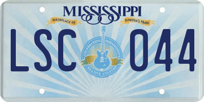 MS license plate LSC044