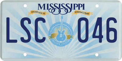 MS license plate LSC046