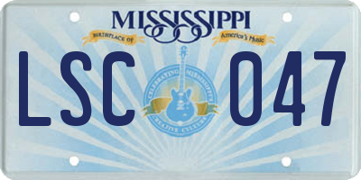 MS license plate LSC047