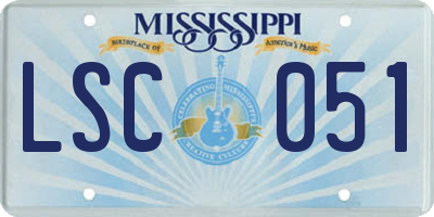 MS license plate LSC051