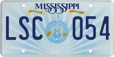 MS license plate LSC054
