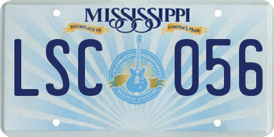 MS license plate LSC056