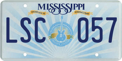 MS license plate LSC057