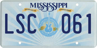 MS license plate LSC061